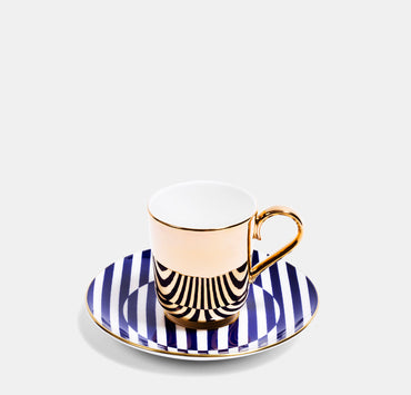 Superstripe Gold Espresso Cup & Saucer