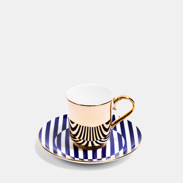 Superstripe Gold Espresso Cup & Saucer