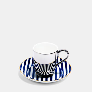 Superstripe Platinum Espresso Cup & Saucer