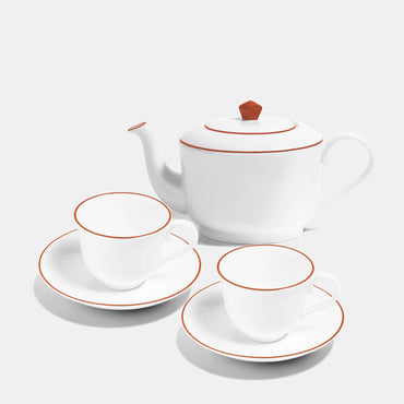 Line Tea for Two with Teacups
