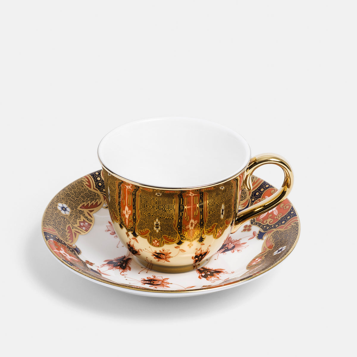 V&A Dragon Flower Teacup & Saucer Set | Fine Bone China