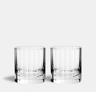 Set of Two Double Old Fashioned Tumblers - Fluted