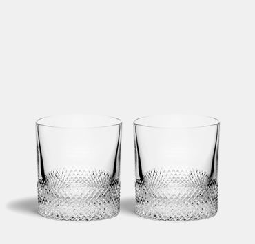 Set of Two Double Old Fashioned Tumblers - Diamond