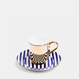 Superstripe Gold Espresso Cup & Saucer