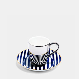 Superstripe Platinum Espresso Cup & Saucer