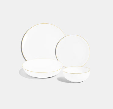 Classic Set of Four - 16 Piece - Line - Gold