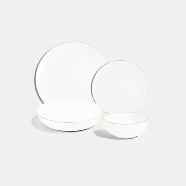 Classic Set of Four – 16 Piece – Line - Gold