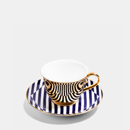 Superstripe Gold Teacup and Saucer