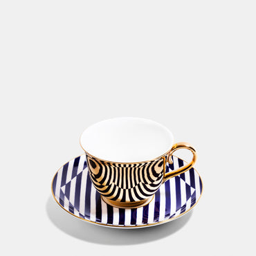 Superstripe Gold Teacup and Saucer