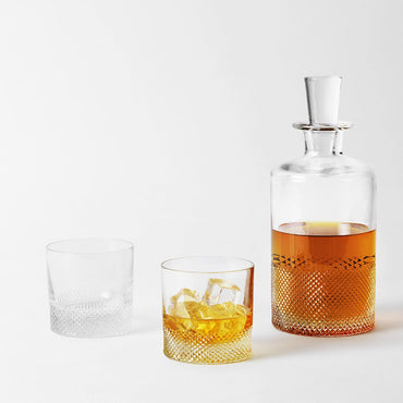 Richard Brendon Cut Crystal Diamond Whisky Set for Two