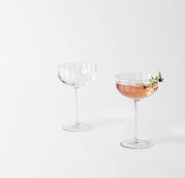 Richard Brendon Cut Crystal Fluted Coupe Set for Two