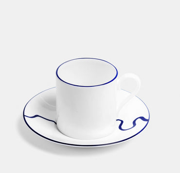 Straight Espresso Cup and Saucer - River