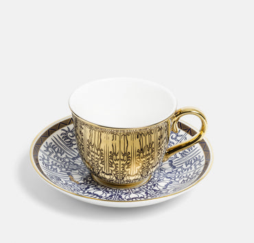 V&A Georgian Lilies Reflect Gold Teacup and Saucer Set