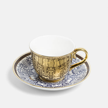 V&A Georgian Lilies Reflect Gold Teacup and Saucer Set