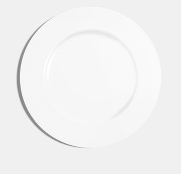 Rimmed Large Dinner Plate (30cm) - White