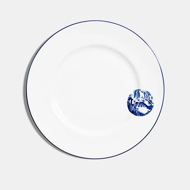 Rimmed Dinner Plate (27cm) - Details from Willow