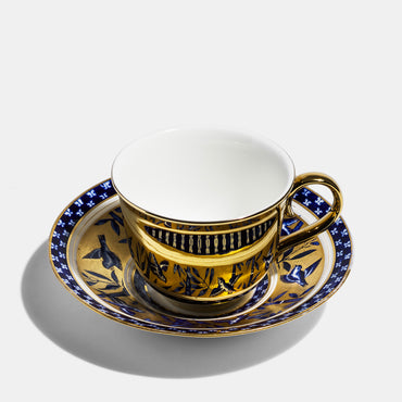 Coalport Saucer, c.1880 and Gold Reflect Teacup